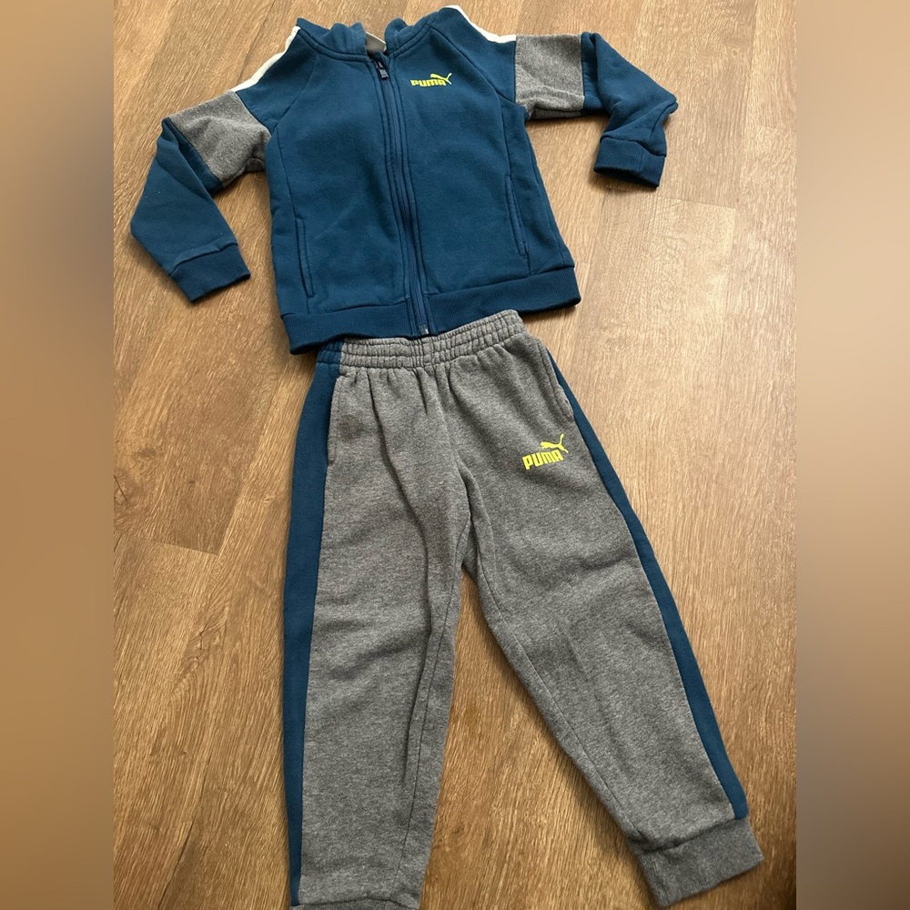 Puma Kids Gray and Blue Sweatsuit